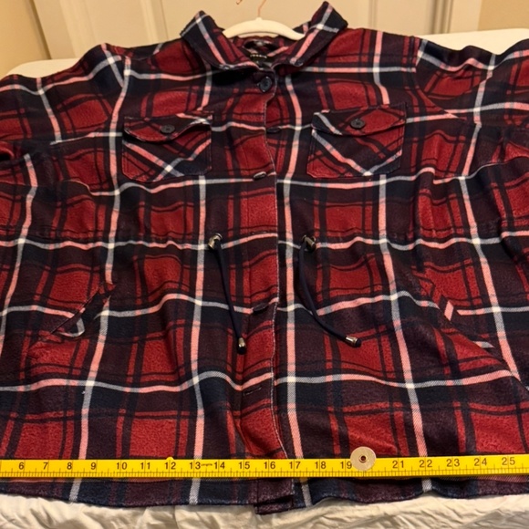 Torrid Plaid Shacket (red/navy) — perfect for fall! - Picture 4 of 9